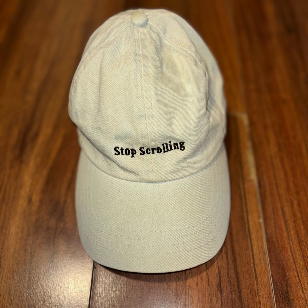 'Stop Scrolling' Embroidered Baseball Cap